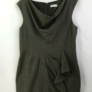Calvin Klein Sleeveless Shift Dress Brown 14